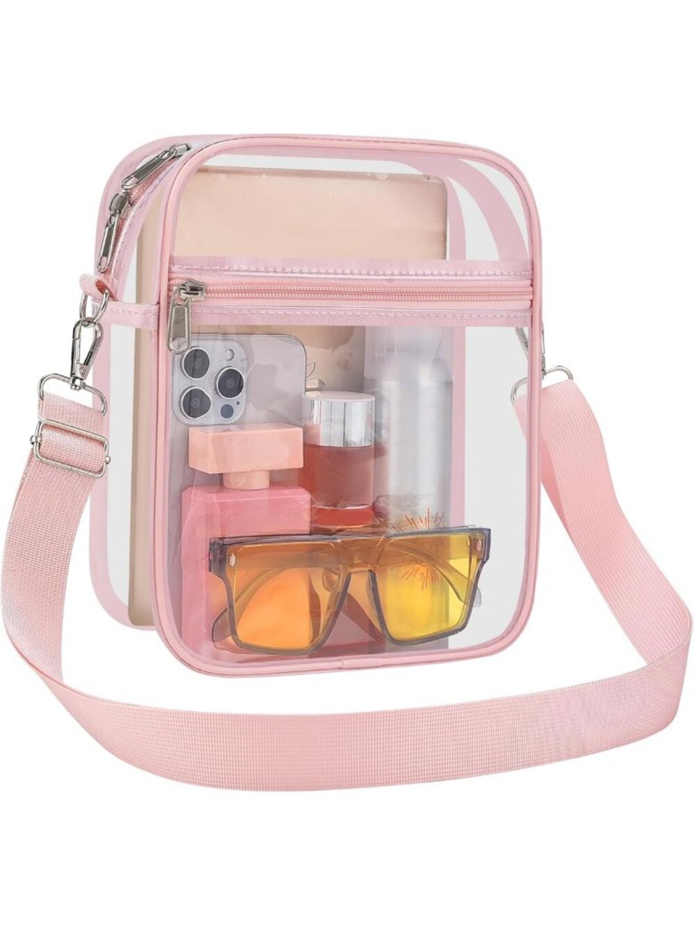 Clear Stadium Approved Messenger Bag - Transparent Crossbody Purse for Men